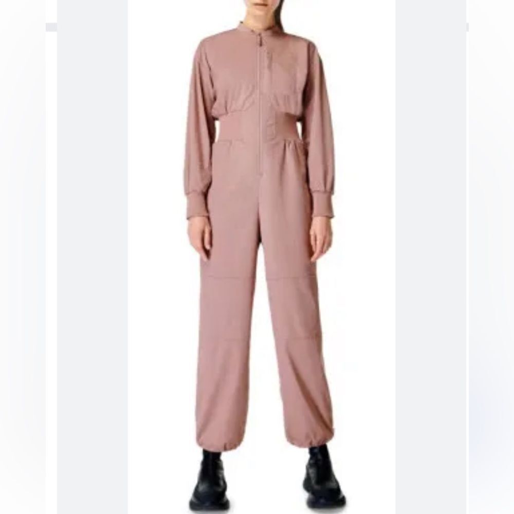 Sweaty Betty Refine Rib Jumpsuit Chateau Pink Women’s  Modern Yoga Sz 6